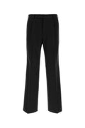 Black Straight Pleated Trousers 1
