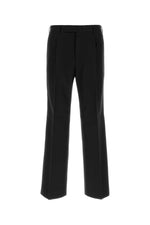 Black Straight Pleated Trousers 1