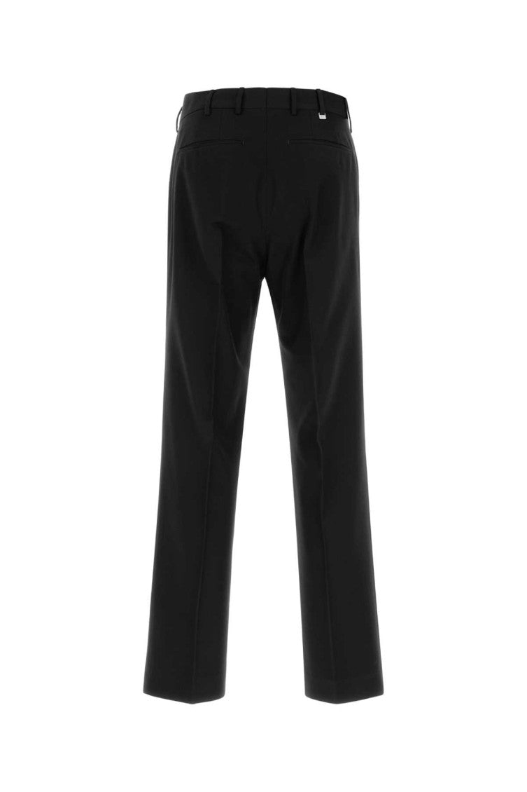 Black Straight Pleated Trousers 2