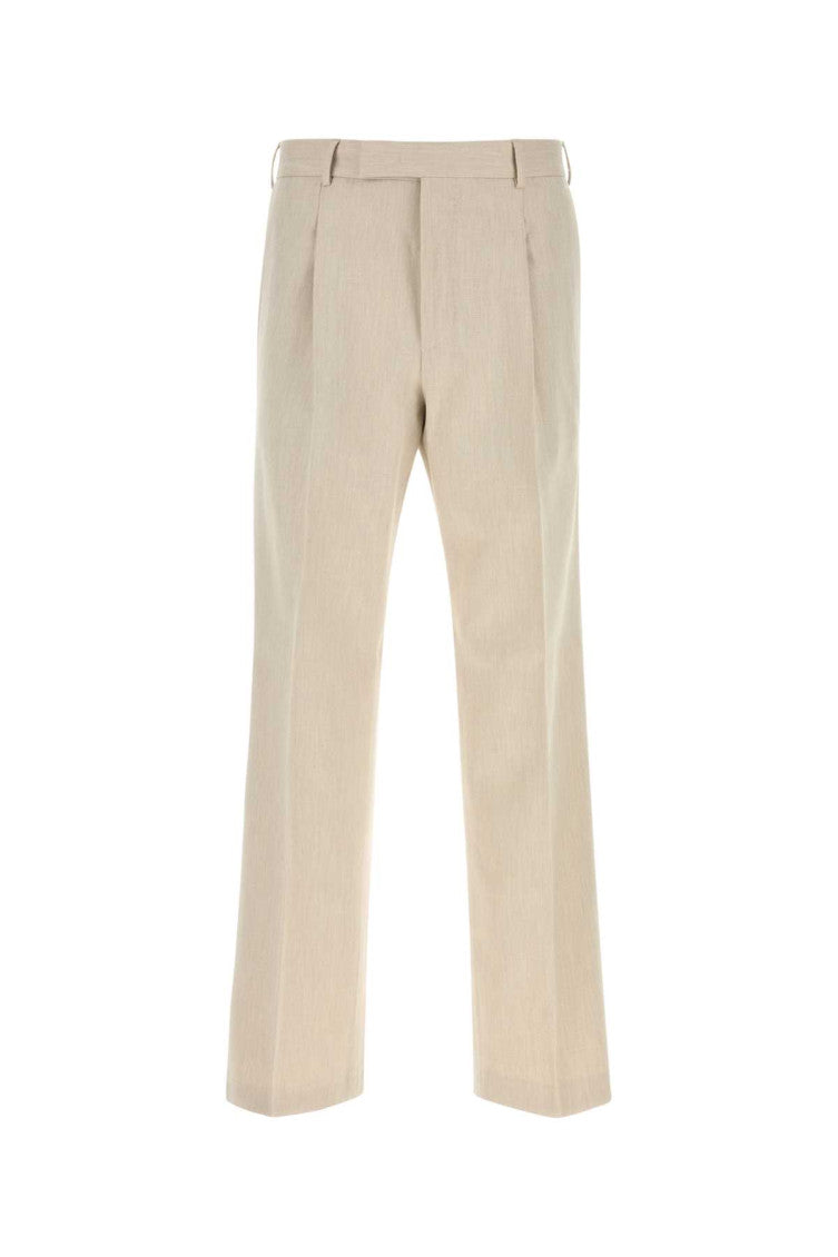 Light Beige Straight Trousers 1