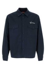 Navy Blue Logo Overshirt 1