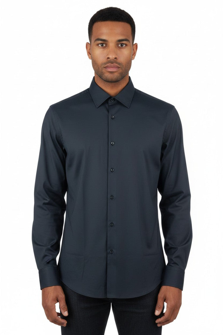 Black Slim Solid Shirt 1