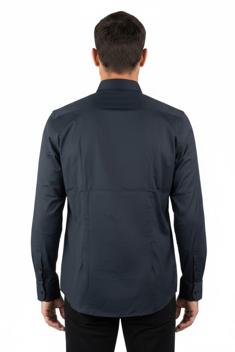 Black Slim Solid Shirt 2