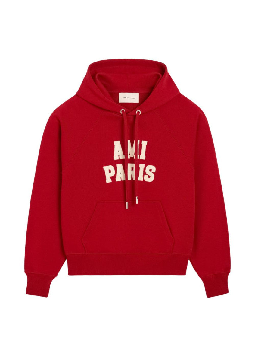 Red Boxy Logo Hoodie 1