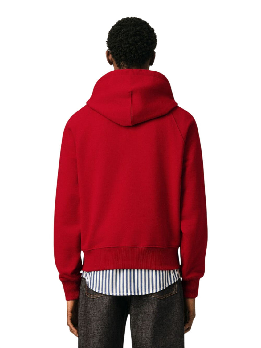 Red Boxy Logo Hoodie 3