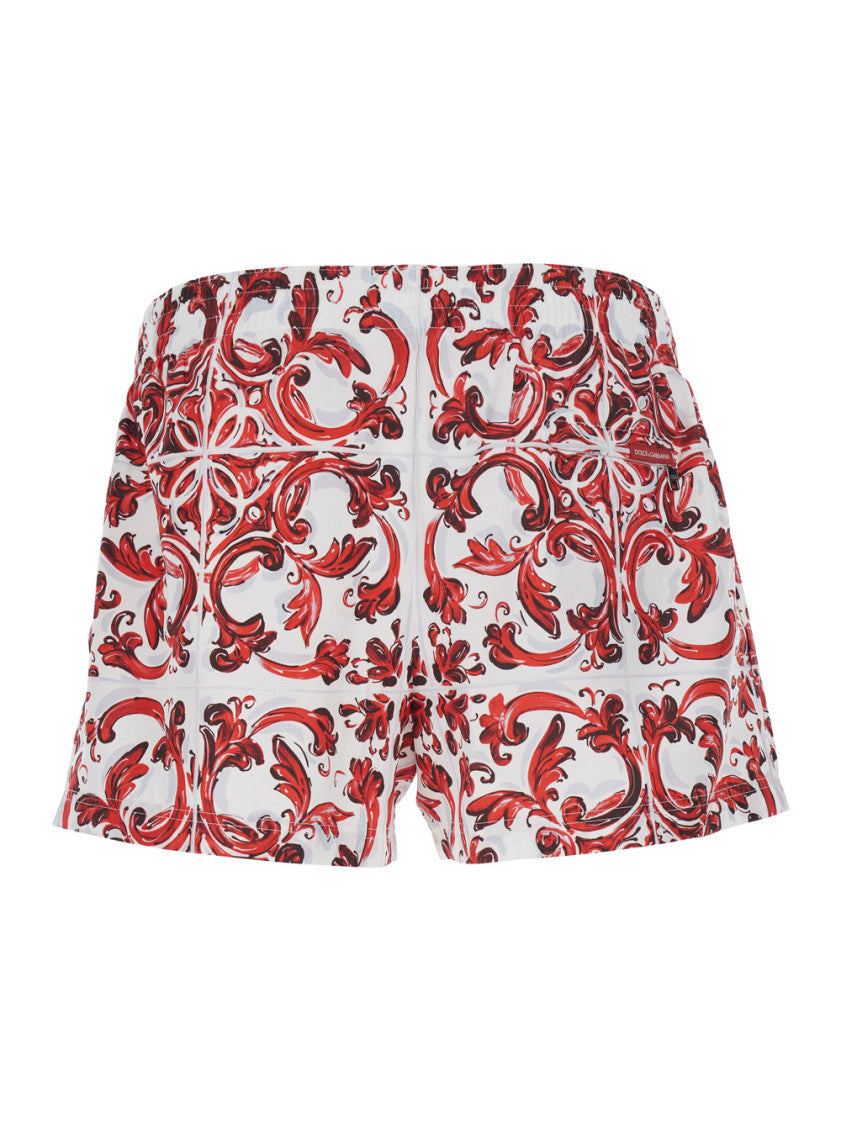 White Printed Swim Shorts 2