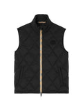 Black Quilted Sleeveless Jacket 1