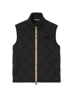 Black Quilted Sleeveless Jacket 1