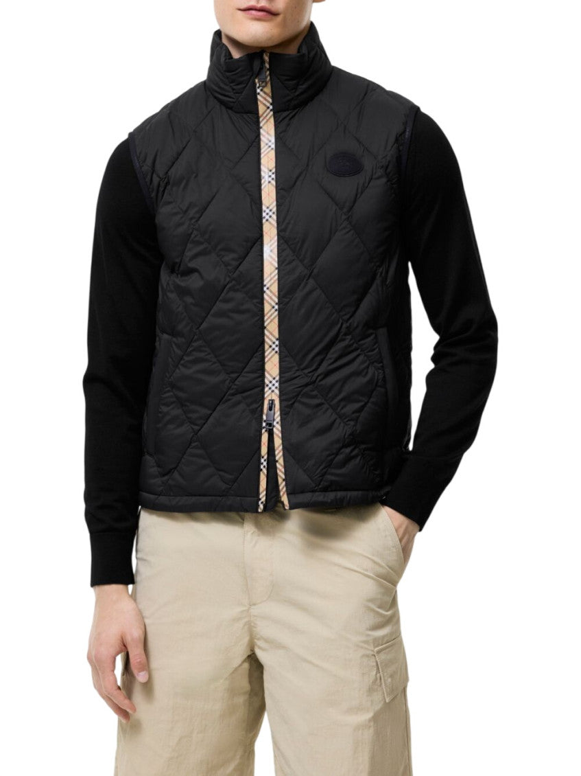 Black Quilted Sleeveless Jacket 2