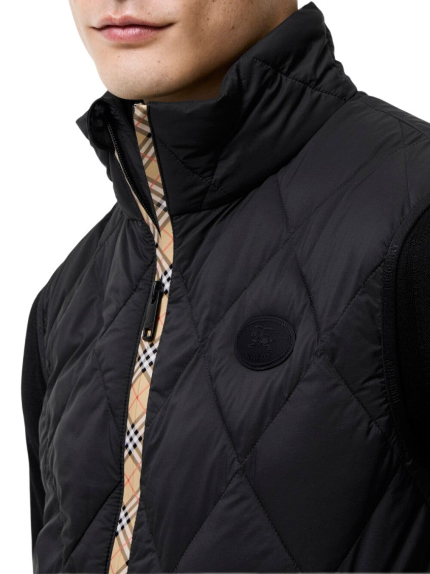 Black Quilted Sleeveless Jacket 3