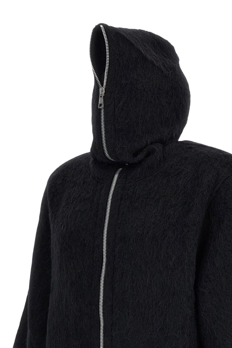 Black Relaxed Zip Up Hoodie 3