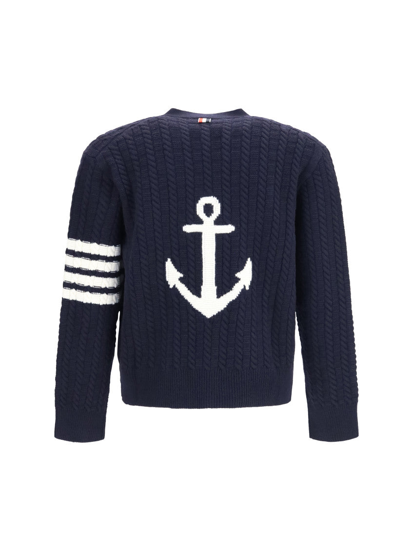 Navy Blue Knitted Cardigan 2