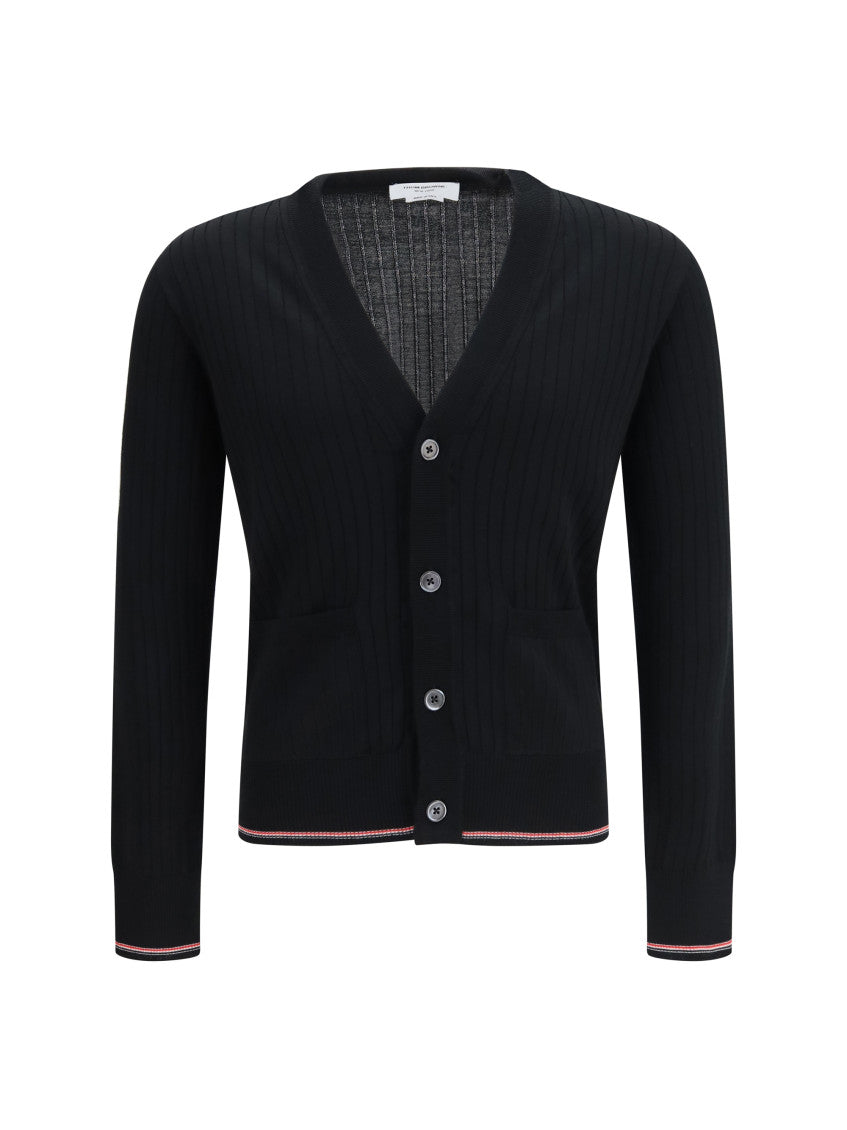 Black V Neck Cardigan 1