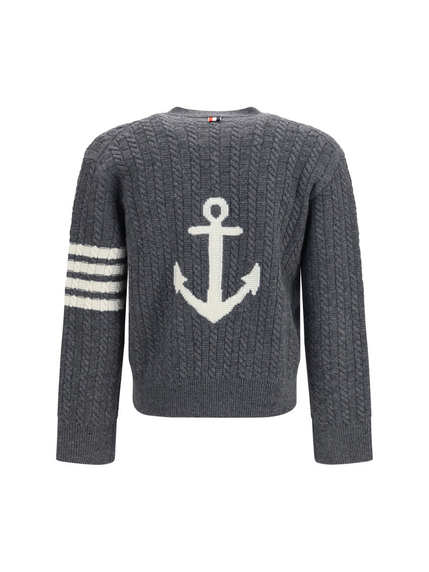 Grey Knitted V Neck Cardigan 2
