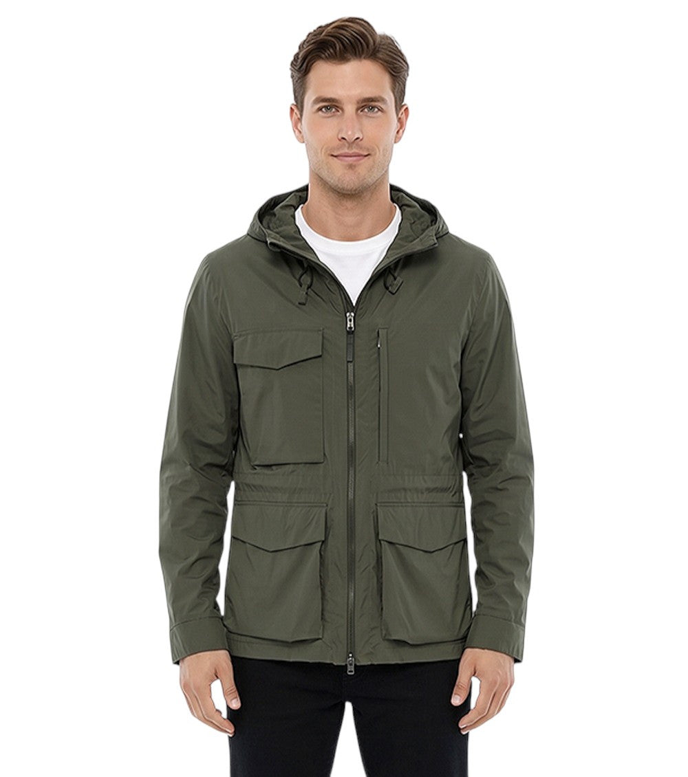 Green Solid Hood Jacket 1