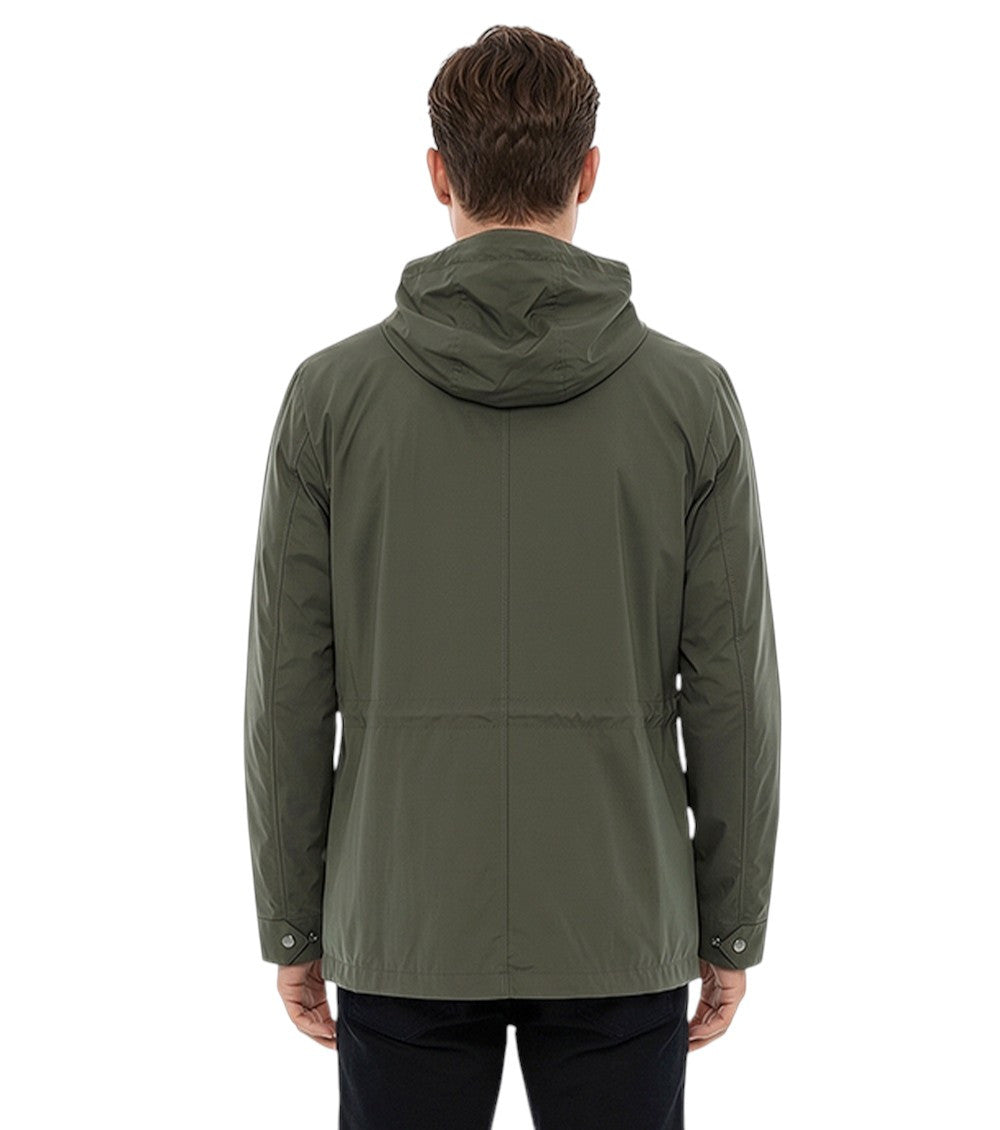 Green Solid Hood Jacket 2