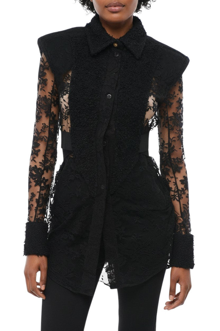 Black Regular Lace Shirt 1