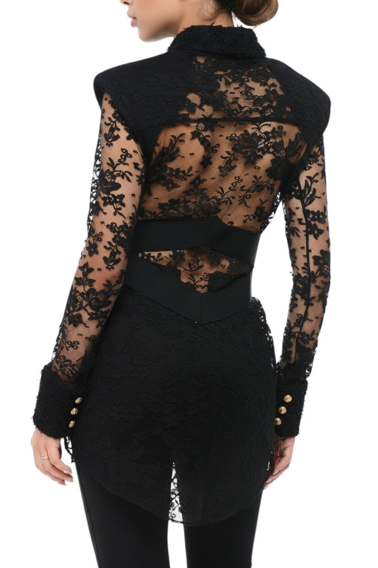Black Regular Lace Shirt 2