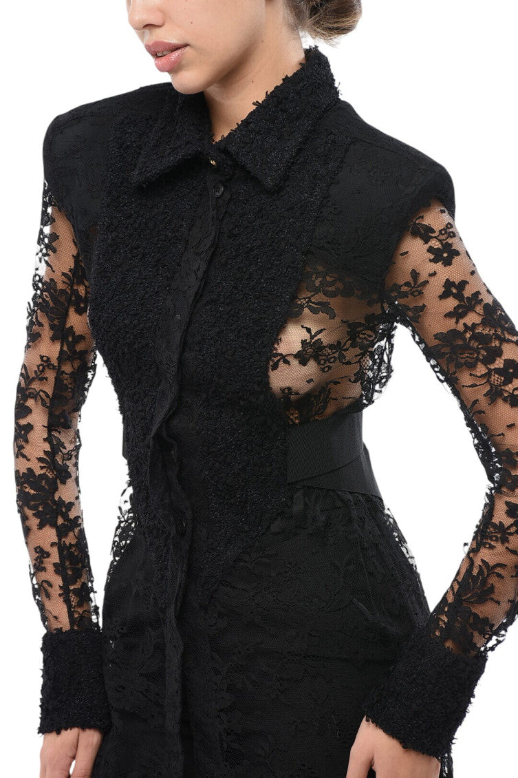 Black Regular Lace Shirt 3