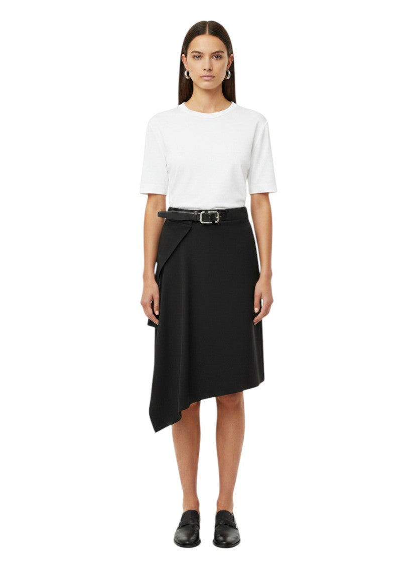 Black Solid Midi Skirt 1