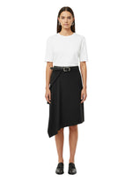 Black Solid Midi Skirt 1