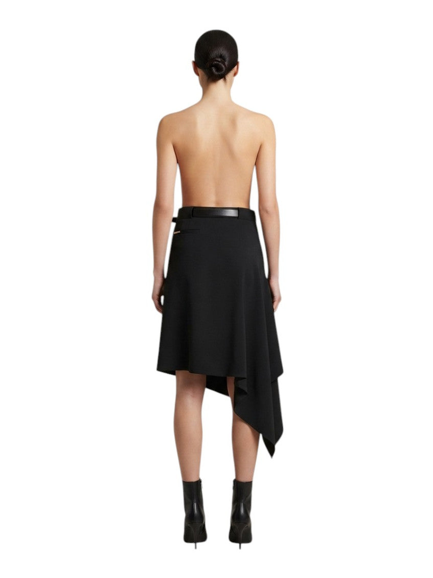 Black Solid Midi Skirt 2