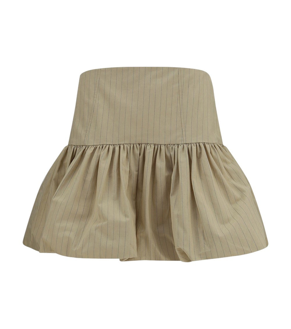 Beige Stripes Mini Skirt 1