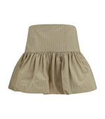 Beige Stripes Mini Skirt 1