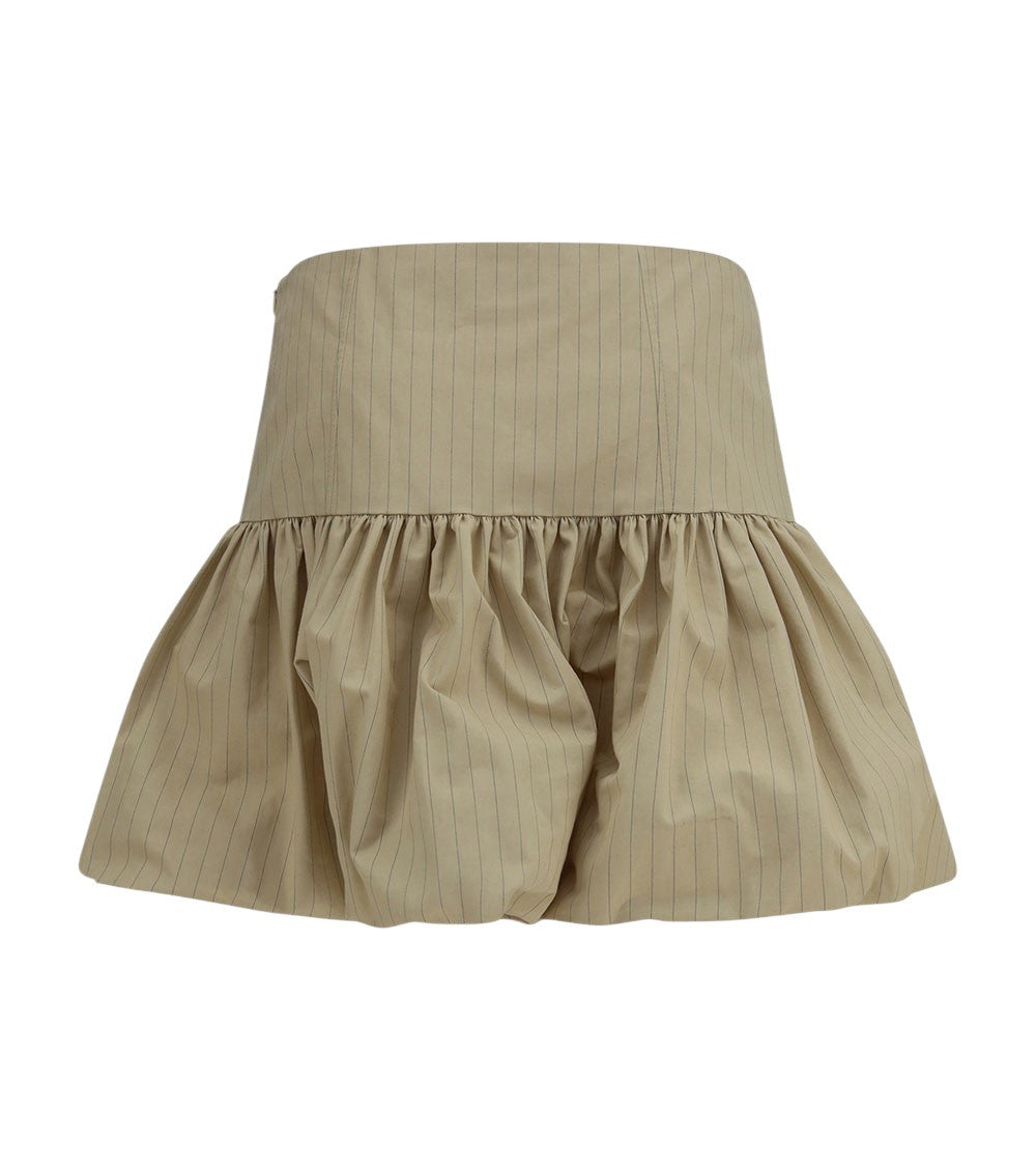 Beige Stripes Mini Skirt 2
