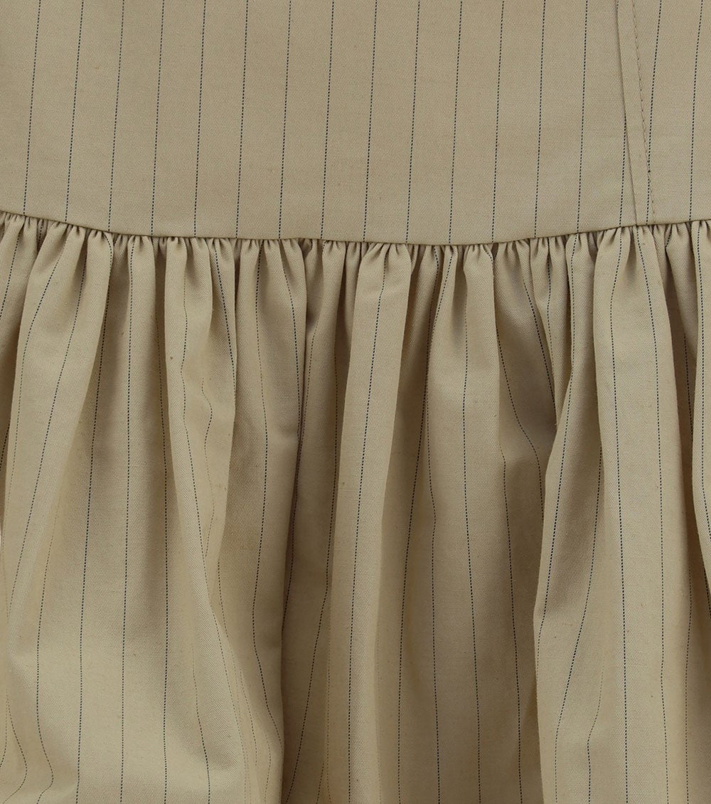Beige Stripes Mini Skirt 5