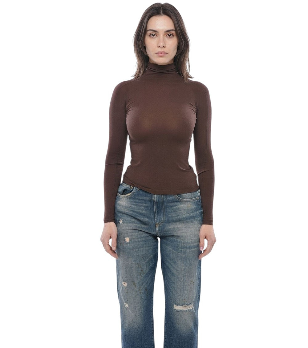 Brown Turtle Neck Top 1