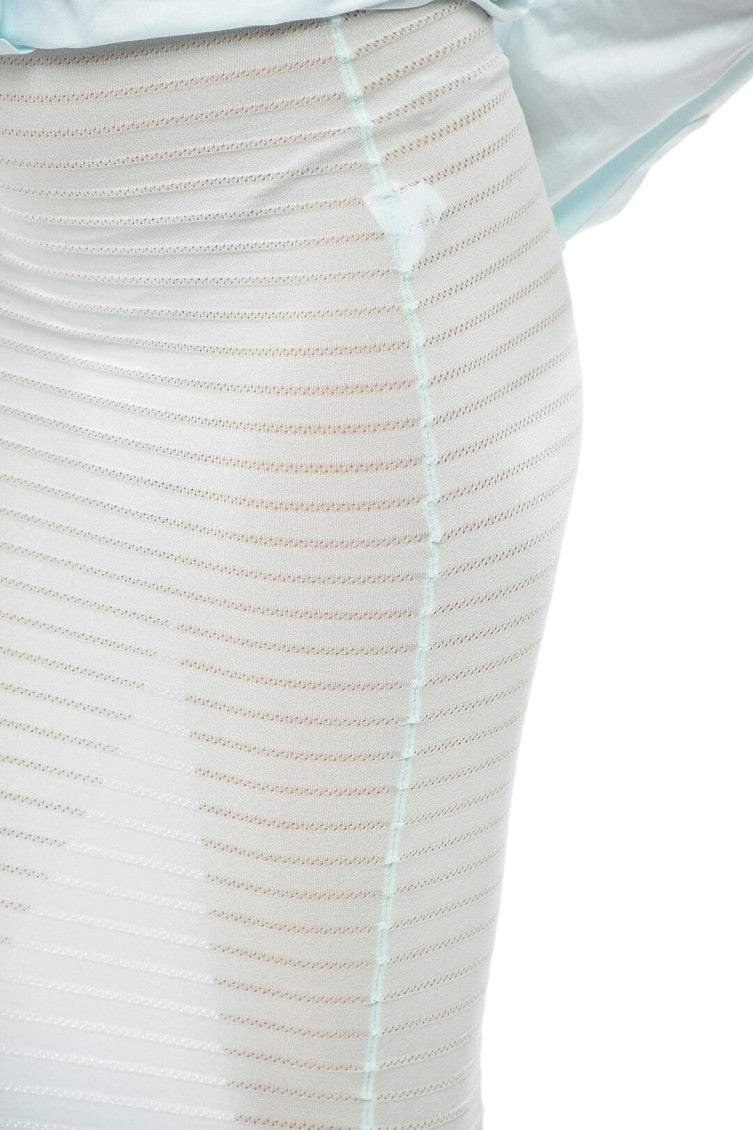 Sky Blue Perforated Midi Skirt 3