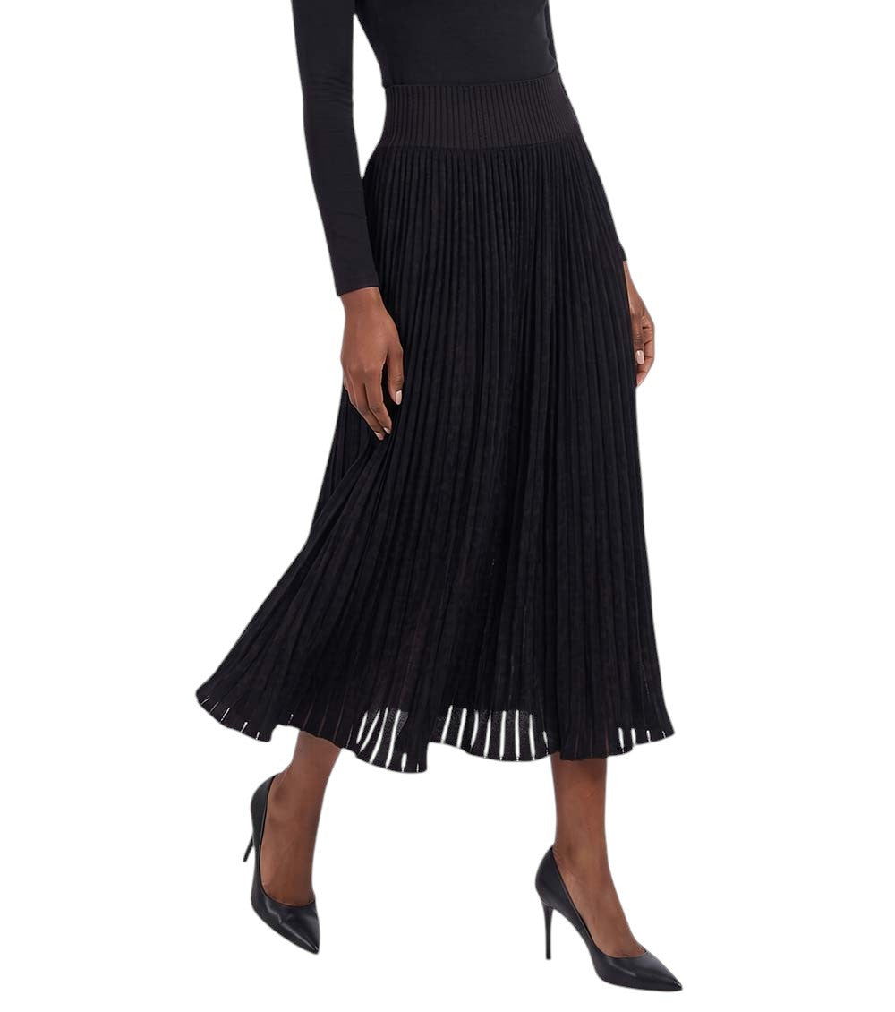 Black Pleated Midi Skirt 1