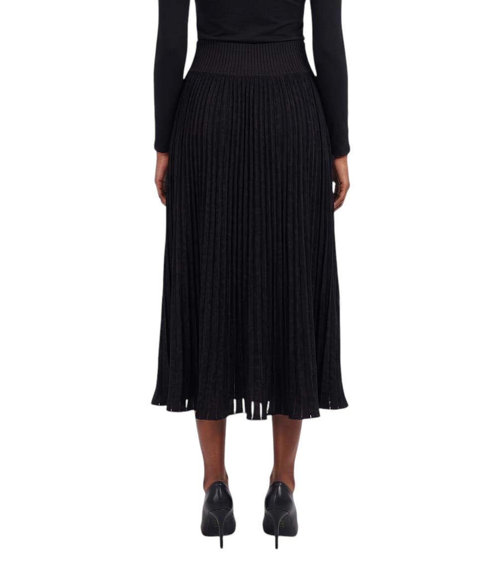 Black Pleated Midi Skirt 2