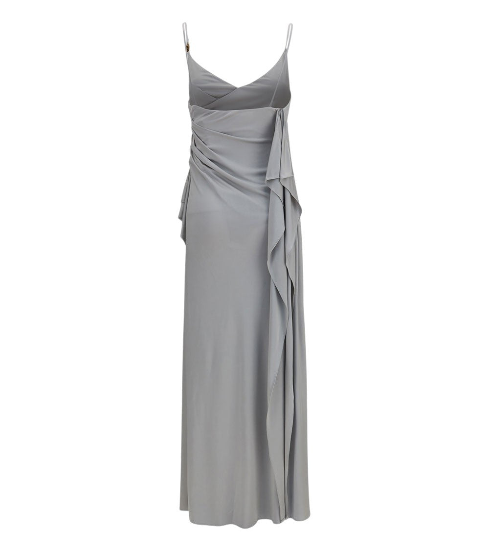 Grey V Neck Maxi Dress 2