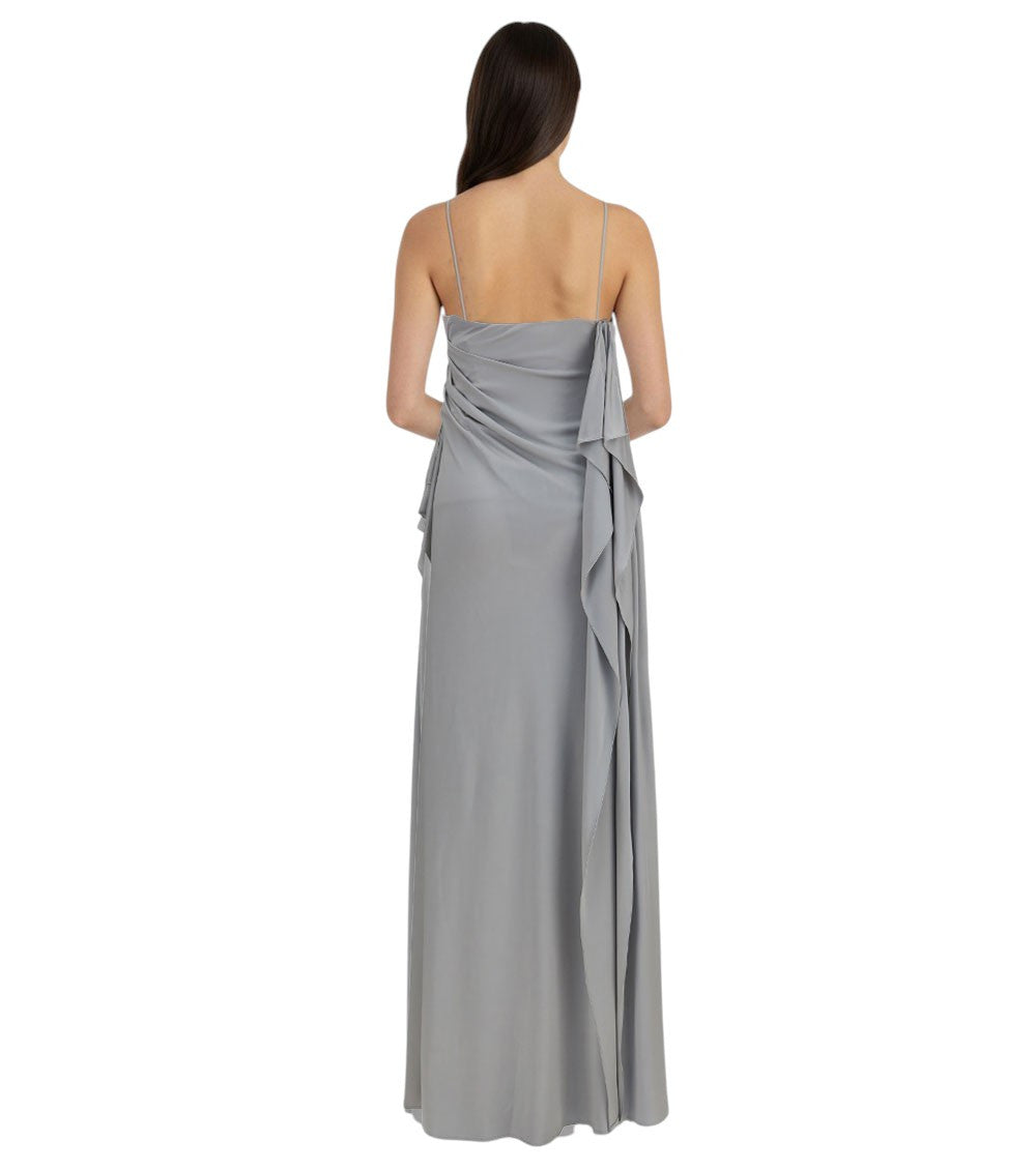 Grey V Neck Maxi Dress 4