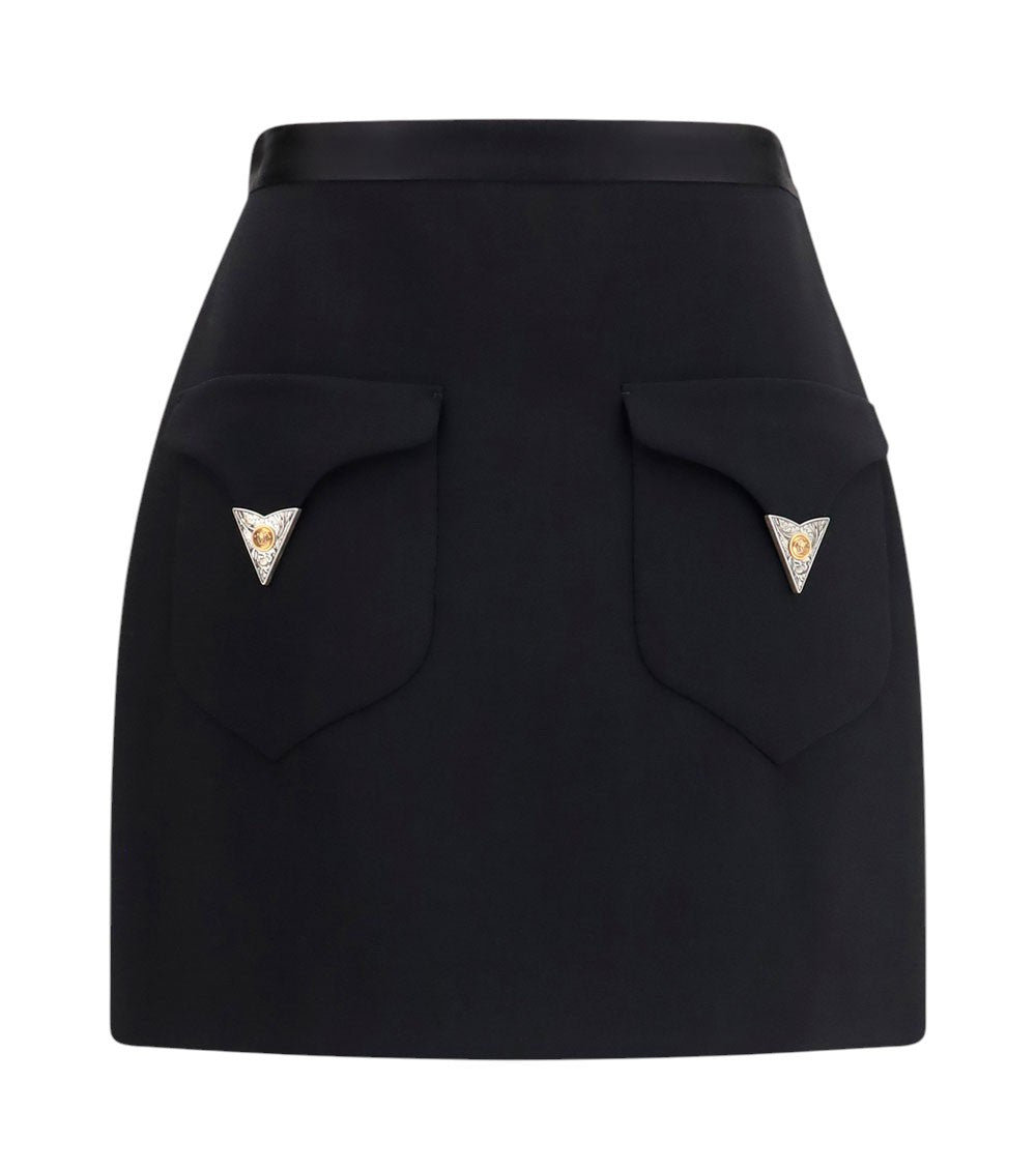 Black Solid Mini Skirt 1
