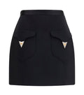 Black Solid Mini Skirt 1