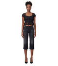 Black Straight Capris Pants 1