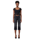 Black Straight Capris Pants 1