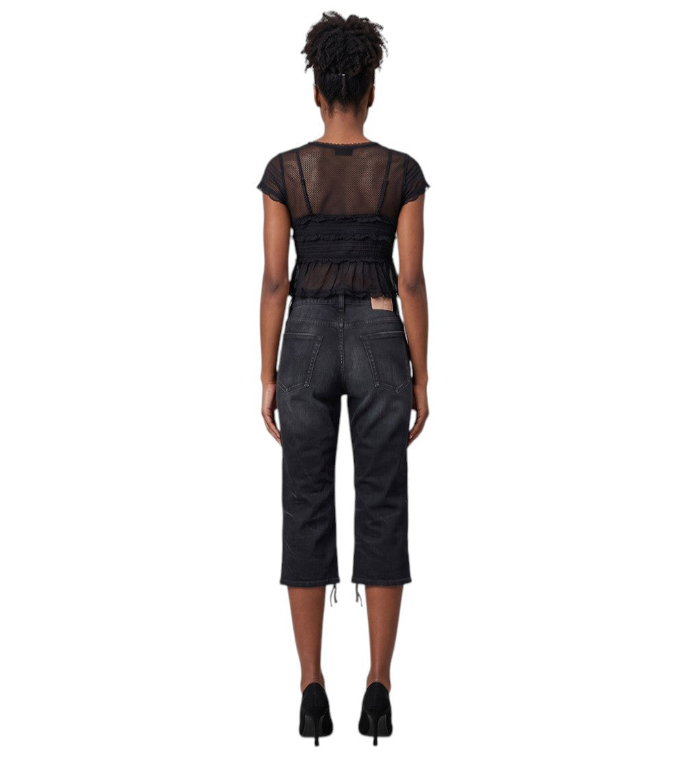 Black Straight Capris Pants 2