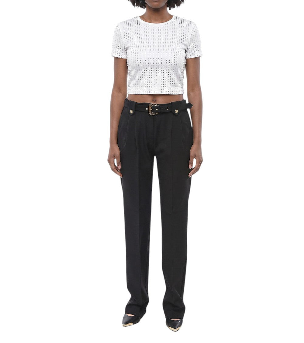 Black Straight Flat Front Pants 1
