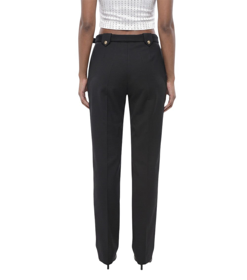 Black Straight Flat Front Pants 2