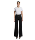 Black Flared Flat Front Pants 1