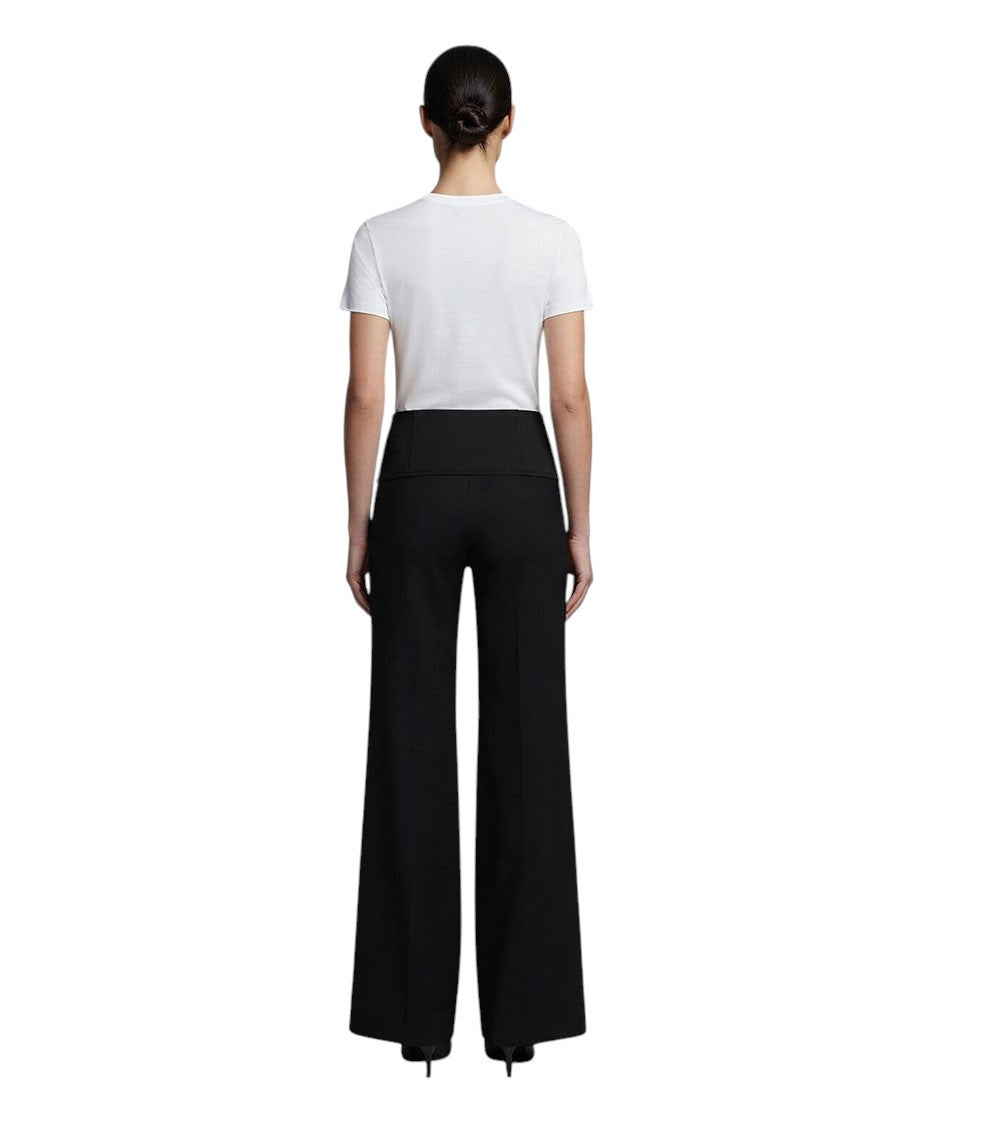 Black Flared Flat Front Pants 2
