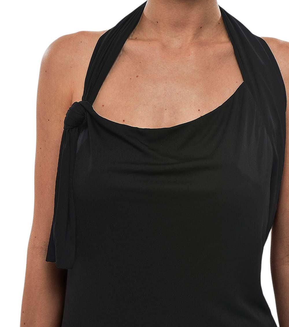 Black Halter Neck Full Length Dress 3