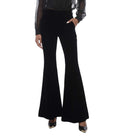 Black Flared Flat Front Pants 1