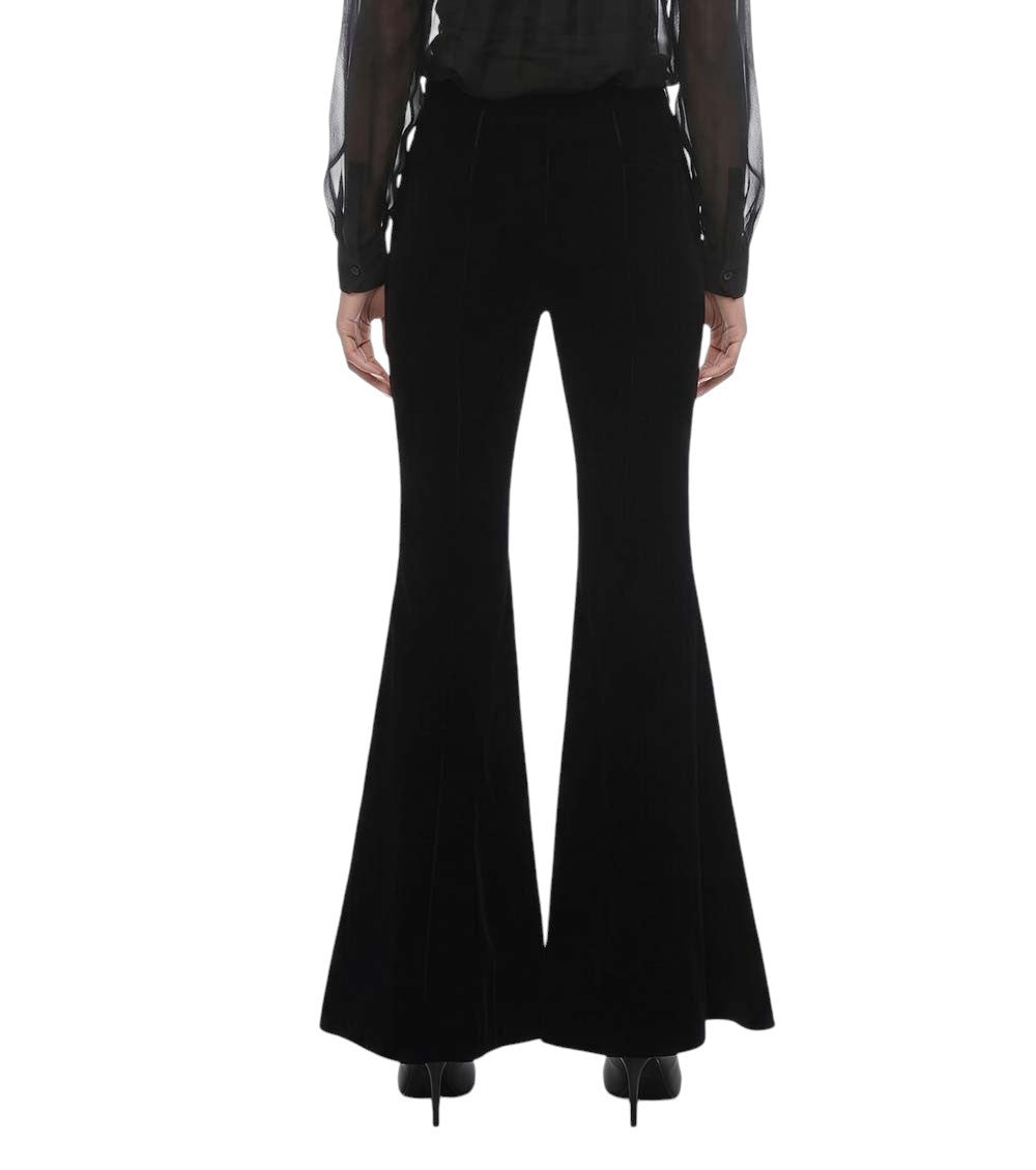 Black Flared Flat Front Pants 2