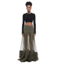Green Flared Maxi Skirt 1
