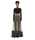 Green Flared Maxi Skirt 1